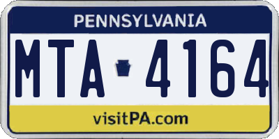PA license plate MTA4164