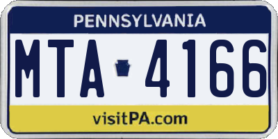 PA license plate MTA4166