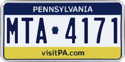 PA license plate MTA4171