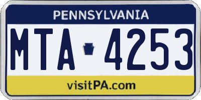 PA license plate MTA4253