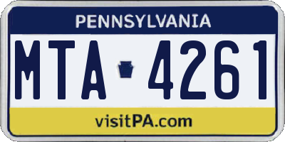 PA license plate MTA4261