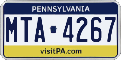 PA license plate MTA4267
