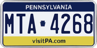 PA license plate MTA4268