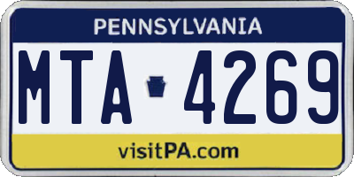 PA license plate MTA4269