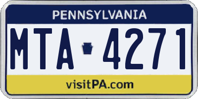 PA license plate MTA4271
