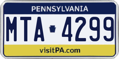 PA license plate MTA4299