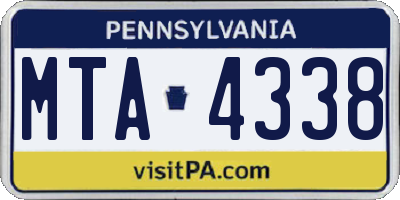 PA license plate MTA4338