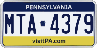 PA license plate MTA4379