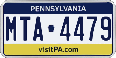 PA license plate MTA4479