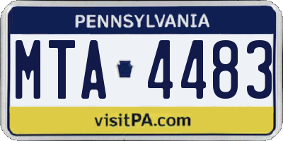 PA license plate MTA4483