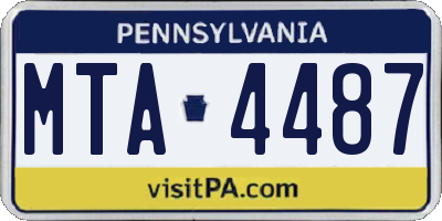 PA license plate MTA4487