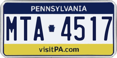 PA license plate MTA4517
