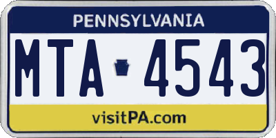 PA license plate MTA4543