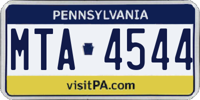 PA license plate MTA4544
