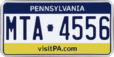 PA license plate MTA4556