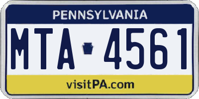 PA license plate MTA4561