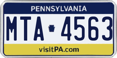 PA license plate MTA4563