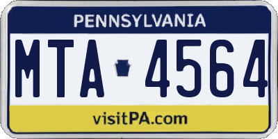 PA license plate MTA4564