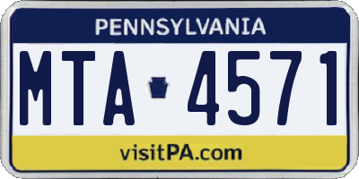 PA license plate MTA4571