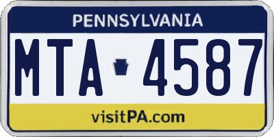 PA license plate MTA4587