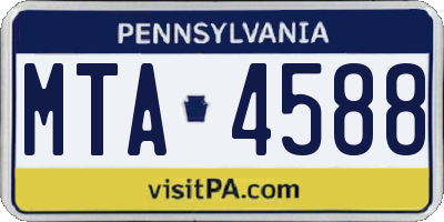 PA license plate MTA4588
