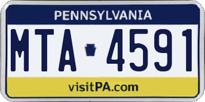 PA license plate MTA4591
