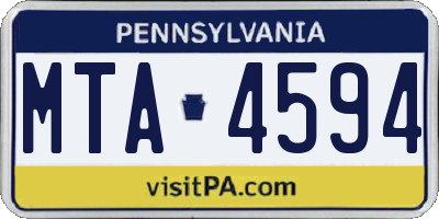 PA license plate MTA4594
