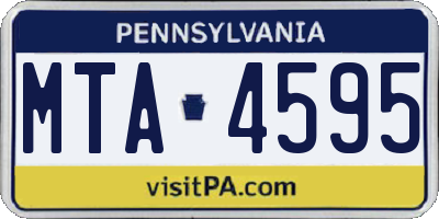 PA license plate MTA4595