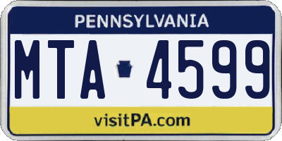 PA license plate MTA4599