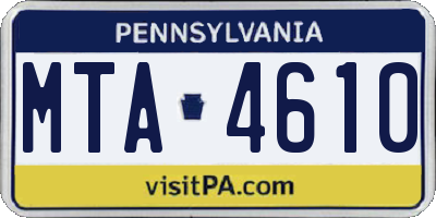 PA license plate MTA4610