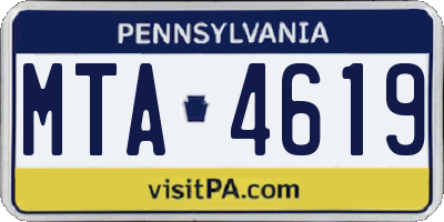 PA license plate MTA4619
