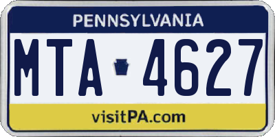 PA license plate MTA4627