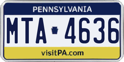 PA license plate MTA4636
