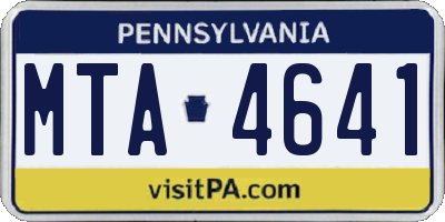 PA license plate MTA4641