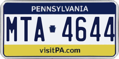 PA license plate MTA4644