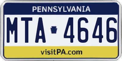 PA license plate MTA4646