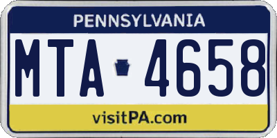 PA license plate MTA4658