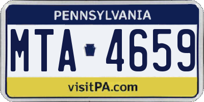 PA license plate MTA4659
