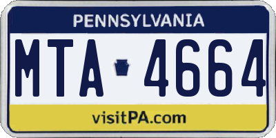 PA license plate MTA4664