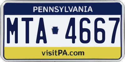 PA license plate MTA4667