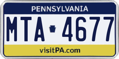PA license plate MTA4677