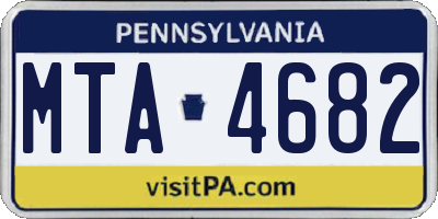 PA license plate MTA4682
