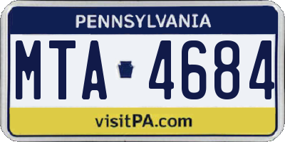 PA license plate MTA4684