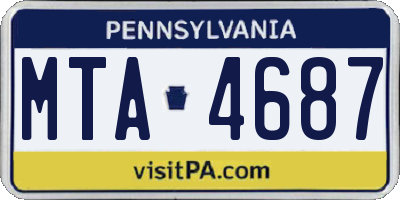 PA license plate MTA4687