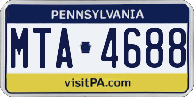 PA license plate MTA4688