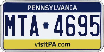 PA license plate MTA4695