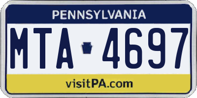 PA license plate MTA4697
