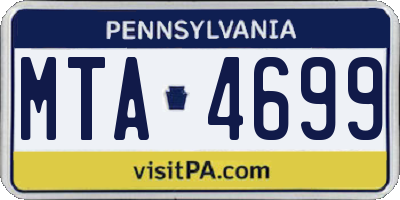 PA license plate MTA4699