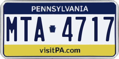 PA license plate MTA4717