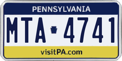 PA license plate MTA4741